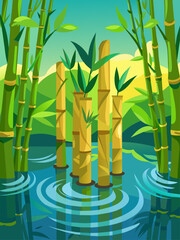 Fototapeta na wymiar bamboo shoots landscape background