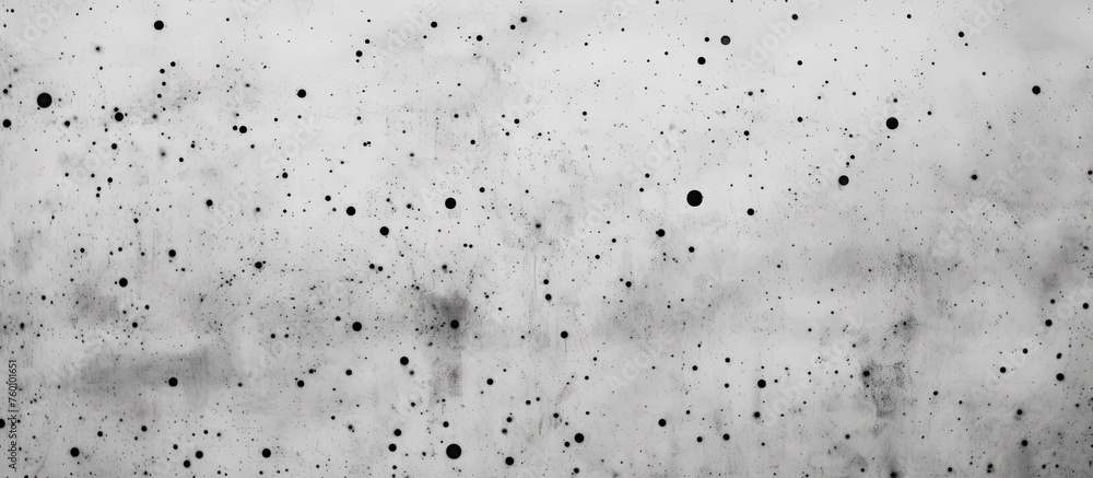Poster monochrome macro photography capturing the event of snow falling on a white surface, creating a beau
