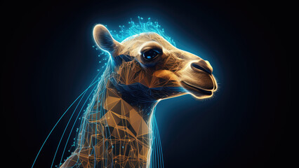 Neon camel: Abstract Digital Illustration