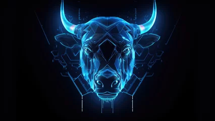 Photo sur Plexiglas Buffle Neon buffalo: Abstract Digital Illustration