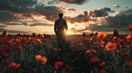 Memorial Day, remembering the fallen soldiers around the world  - obrazy, fototapety, plakaty