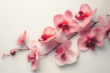 pink orchid flower on white background