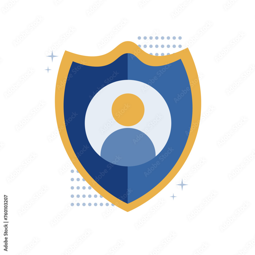 Aufkleber person within the boundaries of a protective barrier, demonstrating the idea of user protection. gua