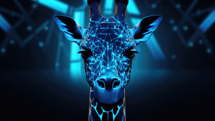 Neon giraffe: Abstract Digital Illustration