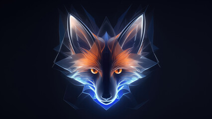 Neon fox: Abstract Digital Illustration