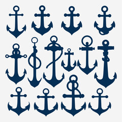 flat deisgn anchor silhouette collection
