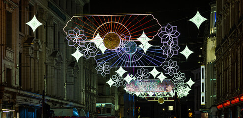 Ramadan lights on Leicester square in central London