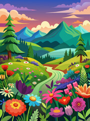 Fototapeta na wymiar Vibrant blooms paint a captivating landscape, creating a breathtaking symphony of colors.