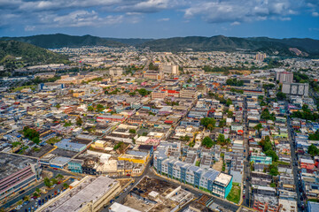 Fototapeta na wymiar Aerial View of the Downtown Centro Caguas, Puerto Rico
