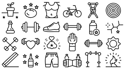 Naklejka premium Fitness icons