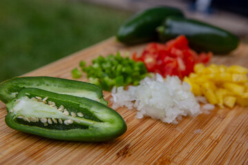 Colorful Diced Vegetables Ready for Cooking