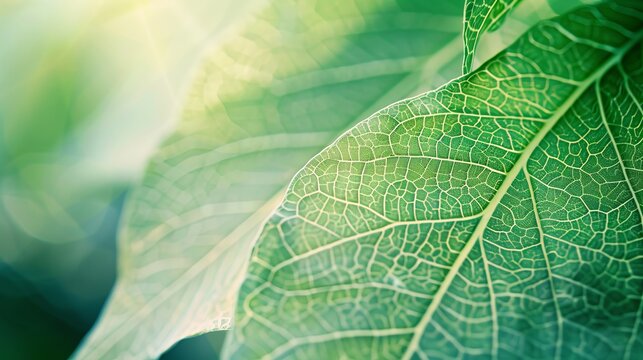 Close-up image background of transparent leaf veins