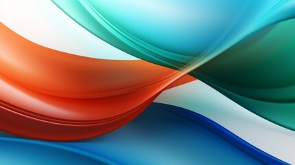 Naklejka premium The digital artwork features dynamic waves of orange, blue, and green, representing the blend of energy and calm