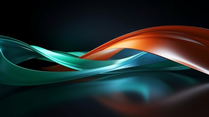 An intricate design of intertwined waves in orange and teal, symbolizing the fusion of warmth and coolness