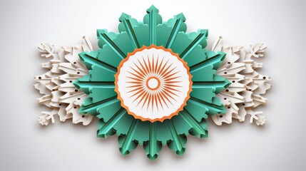 A stunning display of India's national emblem in 3D art style surrounded by silhouettes of people in unity