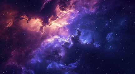 Alluring purple and blue galactic nebula image - obrazy, fototapety, plakaty