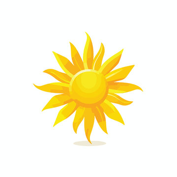 Sun yellow logo vector on white background. Sun des