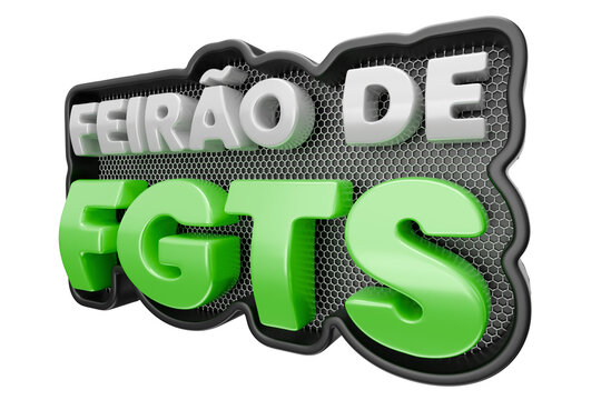 Selo 3D feir&atilde;o FGTS em diagonal