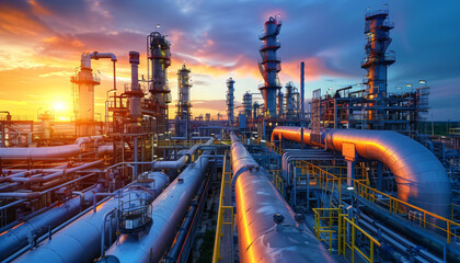 industry gas and oil pipeline transport, petrochemical processing