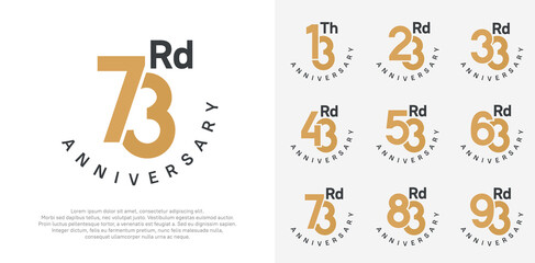 anniversary set vector design with brown and black color for celebration moment