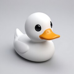 Duck 3D sticker vector Emoji icon illustration, funny little animals, duck on a white background