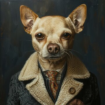 dog in a coat.