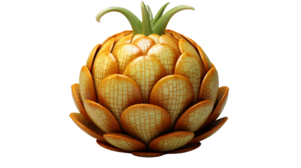 A luminous pineapple sculpture stands out on a white backdrop