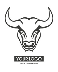 Bull head logo icon 002