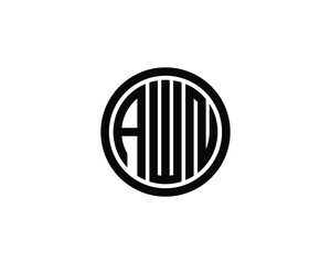 AWN logo design vector template