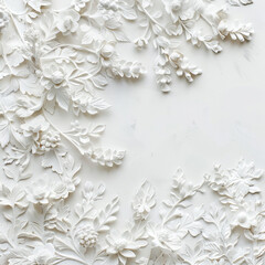 Frosty white Professional photo background about aesthetic ornaments with copy space