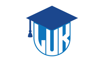 LUK initial letter academic logo design vector template. school college logo, university logo, graduation cap logo, institute logo, educational logo, library logo, teaching logo, book shop, varsity	
 - obrazy, fototapety, plakaty