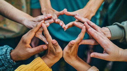 A close-up of hands forming a heart shape, showcasing the love and compassion involved in volunteer work