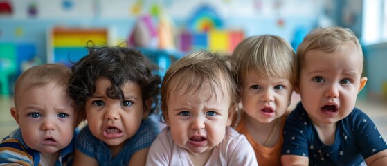 Crying Children having a tantrum at a day care