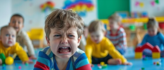 Crying Children having a tantrum at a day care