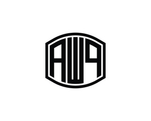 AWQ logo design vector template