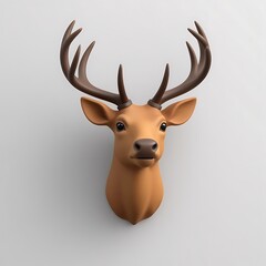 Elk 3D sticker vector Emoji icon illustration, funny little animals, elk on a white background