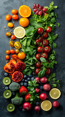 Healthy food commercial-style poster, fresh and wholesome, farm-to-table goodness, vibrant