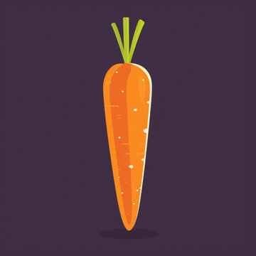 a cartoon carrot, chopped in halp, solid background, flat colors, simple