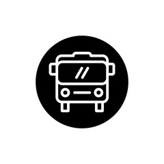 bus icon. Car, vehicle, transport, bus front view Vector illustration icon isolated on white background.
