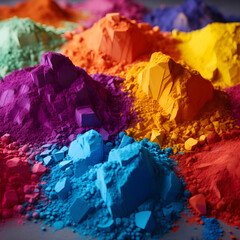 An Artist's Palette: A Riot of Vibrant Dye Powders Intermixed and Waiting to Ignite the Canvas