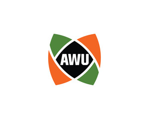 AWU logo design vector template