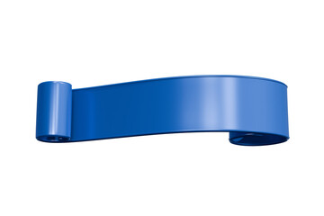 blue 3d ribbon with white reflection