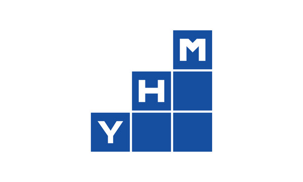 YHM initial letter financial logo design vector template. economics, growth, meter, range, profit, loan, graph, finance, benefits, economic, increase, arrow up, grade, grew up, topper, company, scale
