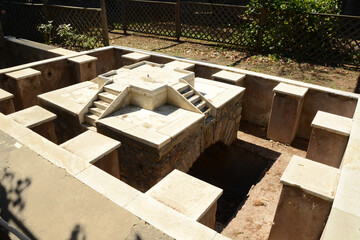 Ancient roman city of Pompeii on the shadow of Mount Vesuvius 