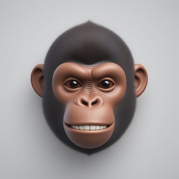 Gorilla 3D sticker vector Emoji icon illustration, funny little animals, gorilla on a white background