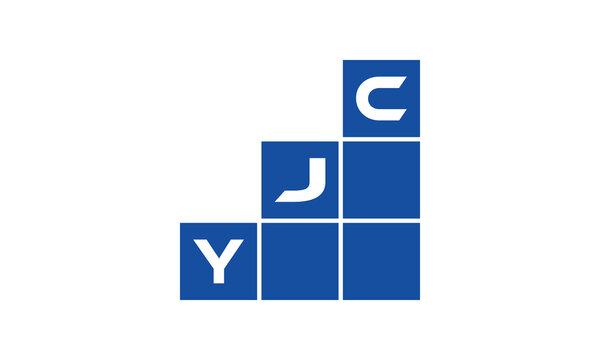 YJC initial letter financial logo design vector template. economics, growth, meter, range, profit, loan, graph, finance, benefits, economic, increase, arrow up, grade, grew up, topper, company, scale