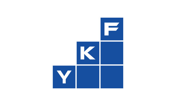 YKF initial letter financial logo design vector template. economics, growth, meter, range, profit, loan, graph, finance, benefits, economic, increase, arrow up, grade, grew up, topper, company, scale