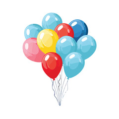 Vector flat balloon birthday icon illustration part