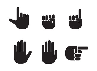 set of hand gestures vector stock illustration