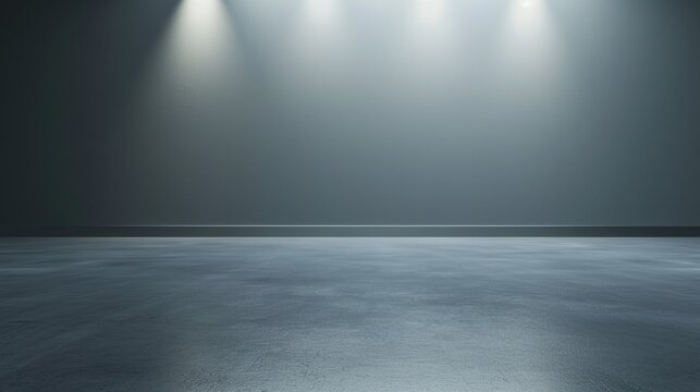 Expansive space spotlighted, ideal for showcasing an event or product on a clean, well-lit stage
